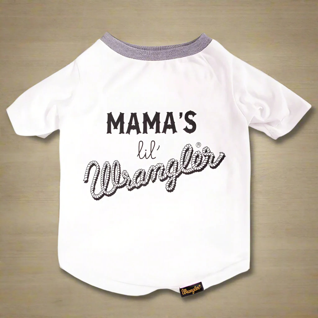 Wrangler Mamas Lil Wrangler Tee Ivory luxury boutique pet product from Southlake Paws