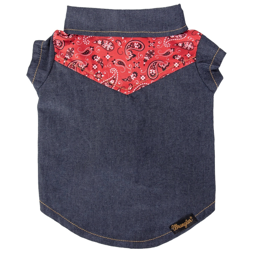 Wrangler® Pattern Yoke Denim Shirt – Dark Blue
