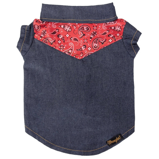 Wrangler® Pattern Yoke Denim Shirt – Dark Blue