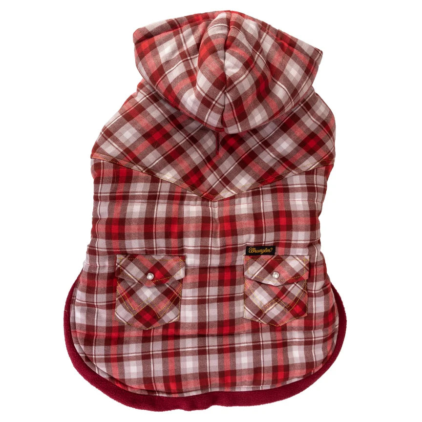 Wrangler Reversible Flannel  Fleece Vest luxury boutique pet product from Southlake Paws