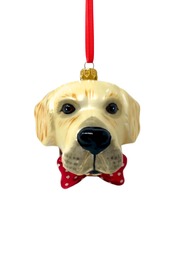 Golden Labrador Glass Christmas Ornament 