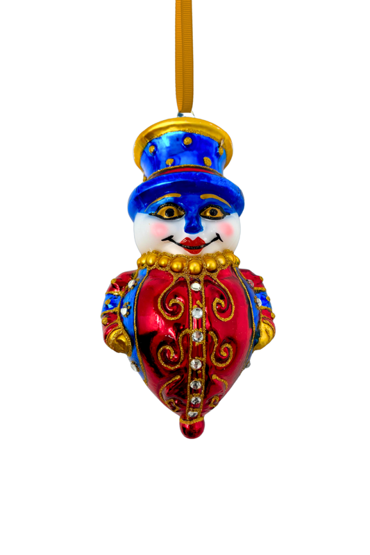 Yule Bandit Snowman Glass Ornament - Southlake Paws
