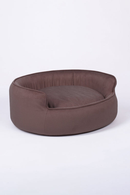 The Yin & Yang Luxury Pet Bed in Yellow Dark Brown