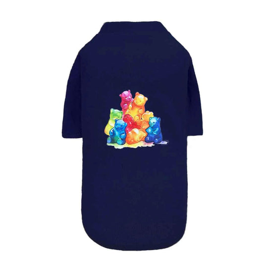 Hello Doggie Yummy Gummy Dog Tee Faux Fur Cotton Dog T - Shirt