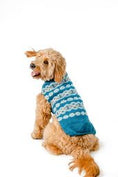 Load image into Gallery viewer, Alpaca Teal Fair Isle Dog Sweater
