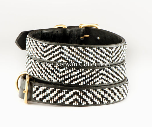 TKC Zebra Beaded Dog Collar
