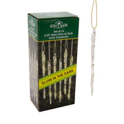 Kurt Adler 5.25-Inch Glass Glow-in-the-Dark Icicle Ornament Set of 24