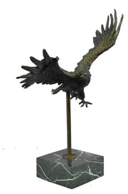 Flying High American Eagle Bronze Sculpture by Milo Bird Art Deco Statue Decor