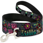 Dog Leash - Love Kills Gray