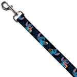 Dog Leash - Stitch Snacking Poses Black/Blue