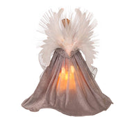 Kurt Adler 16-Inch Fiber Optic White, Silver, and Gray Angel Tree Topper