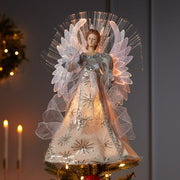 Kurt Adler 16-Inch Fiber Optic White, Silver, and Gray Angel Tree Topper