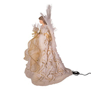 Kurt Adler 16-Inch Fiber Optic LED Gold and White Angel Tree Topper