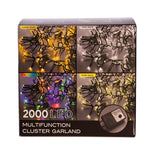 Kurt Adler 2000-Light 65-Foot Cluster Garland with Classic White LED  Lights