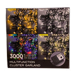 Kurt Adler 3000-Light 98-Foot Cluster Garland with Cool White LED Lights