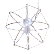 Kurt Adler 12-Inch Cool White Superbright LED Clear Wire Foldable Metal Sphere