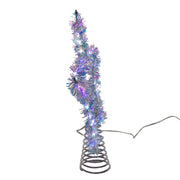 Kurt Adler 12.2-Inch Tinsel Star Tree Topper with Cool White LED Lights