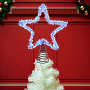 Kurt Adler 12.2-Inch Tinsel Star Tree Topper with Cool White LED Lights