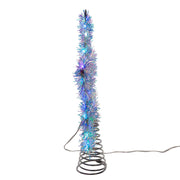 Kurt Adler 12.2-Inch Tinsel Star Tree Topper with RGB LED Lights