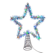 Kurt Adler 12.2-Inch Tinsel Star Tree Topper with RGB LED Lights