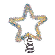 Kurt Adler 12.2-Inch Tinsel Star Tree Topper with Warm White LED Lights