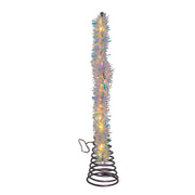 Kurt Adler 12.2-Inch Tinsel Star Tree Topper with Warm White LED Lights