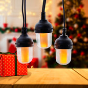 Kurt Adler 100-Light 10-Piece Lantern with Flicker Flame Light Set