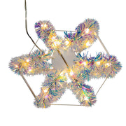 Kurt Adler 6-Inch Warm White LED Tinsel Foldable Sphere