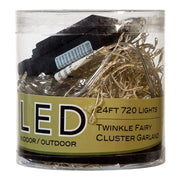 Kurt Adler 24-Foot 720-Light Warm White Twinkle LED Fairy Cluster Garland