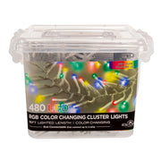 Kurt Adler 480-Light 15.7-Foot RGB LED Connectable Cluster Garland