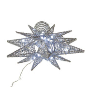 Kurt Adler 11-Inch Pre-Lit Twinkling LED 60-Light Silver Starburst Tree Topper