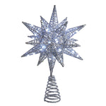 Kurt Adler 11-Inch Pre-Lit Twinkling LED 60-Light Silver Starburst Tree Topper