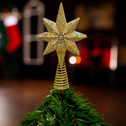 Kurt Adler 13.4 Inch Gold Glitter Polaris Projector Tree Topper