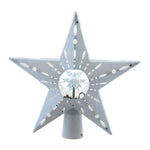 Kurt Adler 12.2-Inch Pre-lit White Glitter Iridescent Star Tree Topper