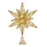 Kurt Adler 15-Inch Twinkling LED Gold Starburst Tree Topper