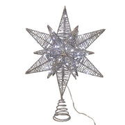 Kurt Adler 15-Inch 80-Light Cool White Micro LED Silver Starburst Tree Topper