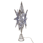 Kurt Adler 15-Inch 80-Light Cool White Micro LED Silver Starburst Tree Topper