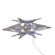 Kurt Adler 15-Inch 80-Light Cool White Micro LED Silver Starburst Tree Topper