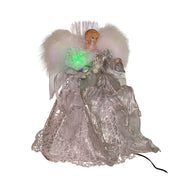 Kurt Adler 12-Inch CUL Fiber Optic LED Silver Angel Tree Topper