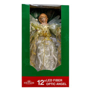 Kurt Adler 12-Inch UL 30-Light Fairy LED Fiber Optic Gold Angel Tree Topper