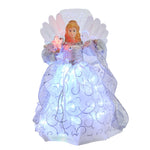Kurt Adler 12-Inch UL 30-Light Fairy LED Fiber Optic Silver Angel Tree Topper