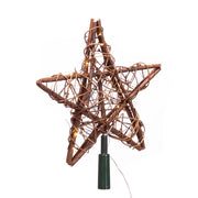 Kurt Adler 20-Light Fairy Light Natural Rattan Star Tree Topper