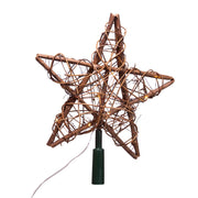 Kurt Adler 20-Light Fairy Light Natural Rattan Star Tree Topper