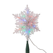 Kurt Adler 20-Light 10-Inch Clear Snowflake Treetop with Color-Changing RGB LED Bulbs