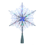 Kurt Adler 20-Light 10-Inch Clear Snowflake Treetop with Color-Changing RGB LED Bulbs