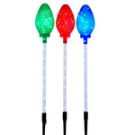 Kurt Adler 27.2-Inch Multi-Color LED Faceted C9 Yard Stakes, 3 Piece Set