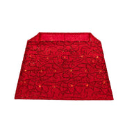 Kurt Adler 19-Inch 70-Light Warm White LED Red Square Treeskirt