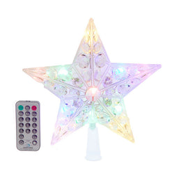 Kurt Adler 8.65-Inch 11-Light Dual Color LED With Color Effect Remote Control Star Tree Topper
