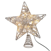 Kurt Adler 10.5-Inch 30-Light Warm White LED Fairy Light 5-Point Star Tree Topper