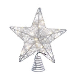 Kurt Adler 10.5-Inch 30-Light Warm White LED Fairy Light 5-Point Star Tree Topper
